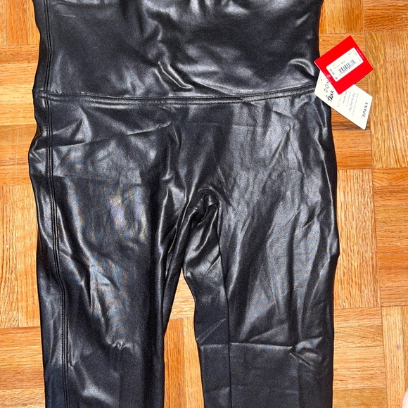 NWT Spanx black faux leather legging size Medium high waisted style 2437 - Picture 3 of 16